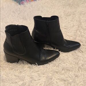 The Limited Textured Black Ankle Booties